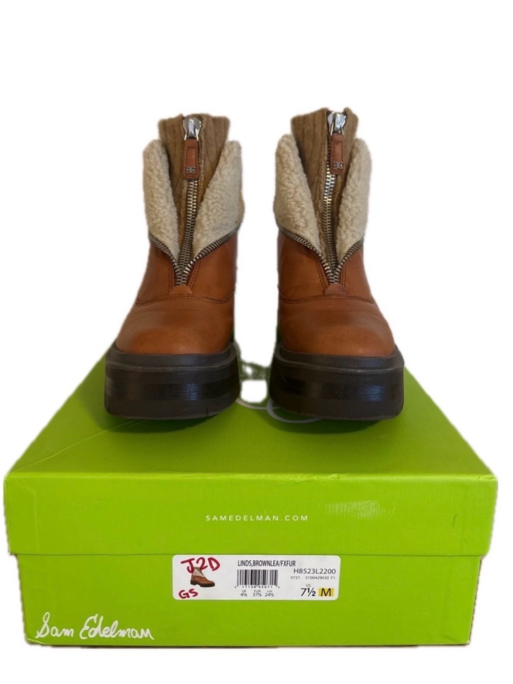 Sam Edelman Linds Shearling Zip Boots 7.5